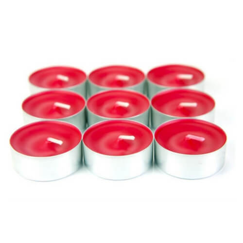 Piev Tea Lights Dekoratif Süs Romantik Mum 50 Li Paket Kırmızı