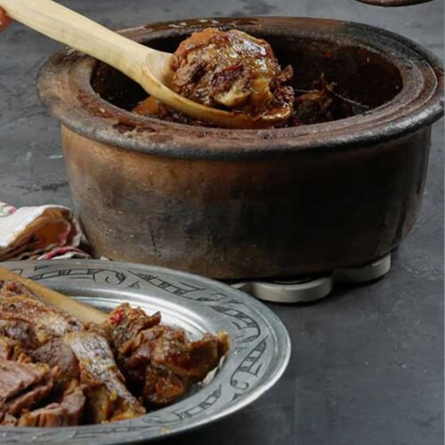 Piev Doğal El Yapımı Fırınlanmış Toprak Güveç Tencere 24 cm