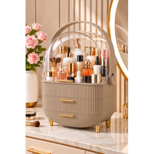 House By House Çekmeceli Makyaj Kozmetik Düzenleyici Organizer Cappuccino