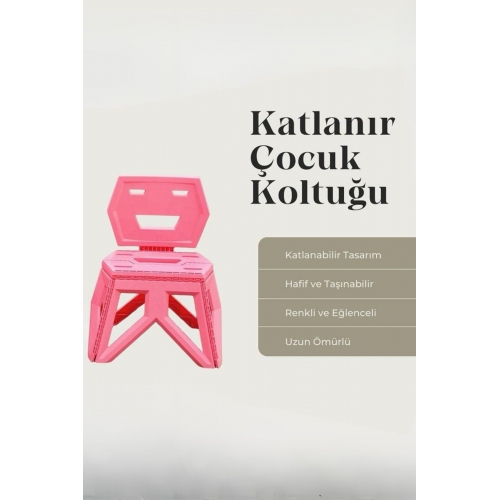 Piev Pratik Katlanır Oyun Kamp Etkinlik Çocuk Koltuğu Pembe