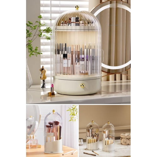 Piev House By House Süper 2 si 1 Arada Glow Vitrin ve Şeffaf Fırçalık Seti