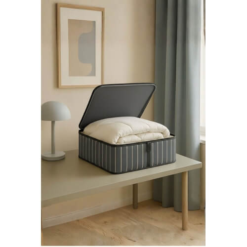 Piev Çok Amaçlı Kıyafet Düzenleyici Organizer Hurç 4 lü Antrasit Çizgili