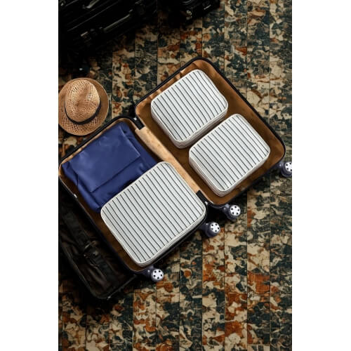 Piev Pratik 6 lı Bavul İçi Seyahat Çanta Düzenleyici Beyaz Çizgili