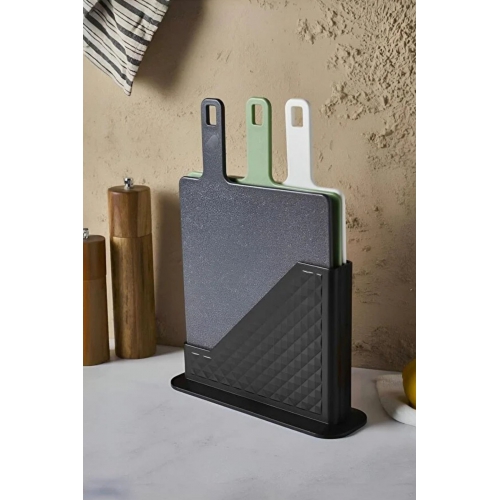 Piev Standlı Saplı Kesme Doğrama Tahtası Seti 3 lü