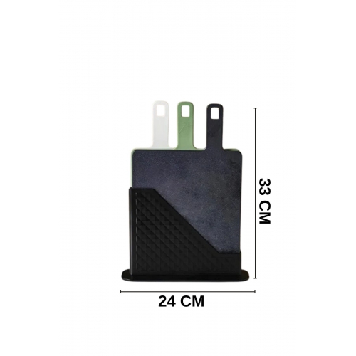 Piev Standlı Saplı Kesme Doğrama Tahtası Seti 3 lü