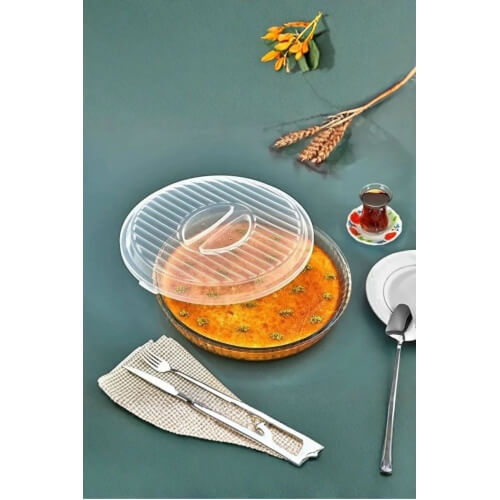 Piev Pratik Kare Dikdörtgen ve Yuvarlak Borcam Kapağı Üçlü Set Şeffaf