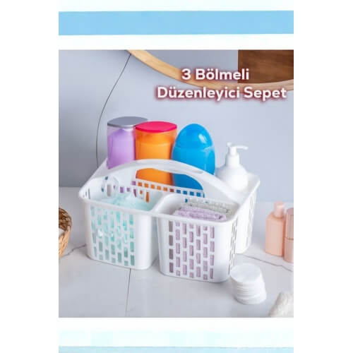 Piev Üç Bölmeli Çok Fonksiyonlu Mutfak  ve Banyo Dolap Düzenleyici Sepet​​​​​​​