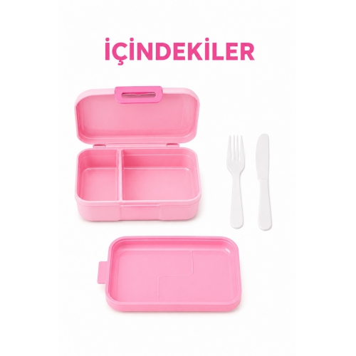 Piev Termal Çantalı Bölmeli Okul Ve Diyet Beslenme Kabı Pembe