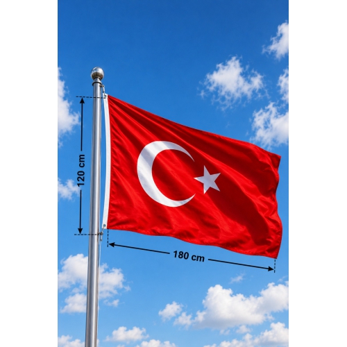 Piev Özel Günler İçin Kumaş Türk Bayrağı 120x180 Cm 