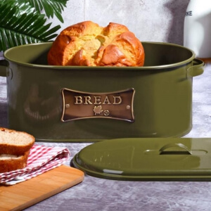 Piev Kapaklı Metal Ekmek Kutusu Yeşil