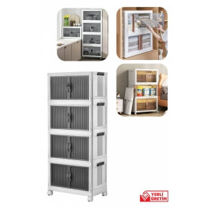 Piev Çok Amaçlı Kapaklı Portatif İstiflenebilir Tekerlekli Organizer Dolap 4 Lü Beyaz Piev Çok Amaçlı Kapaklı Portatif İstiflenebilir Tekerlekli Organizer Dolap 4 Lü Beyaz