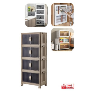 Piev Emayhome Çok Amaçlı Kapaklı Portatif İstiflenebilir Tekerlekli Organizer Dolap 4 Lü Cappuccino Piev Emayhome Çok Amaçlı Kapaklı Portatif İstiflenebilir Tekerlekli Organizer Dolap 4 Lü Cappuccino