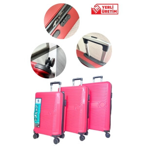 Piev Bussiens 3 Boy Şifreli PP Darbeye Dayanıklı Kırılmaz 4 Tekerlekli Çanta Valiz Seti Gülkurusu Piev Bussiens 3 Boy Şifreli PP Darbeye Dayanıklı Kırılmaz 4 Tekerlekli Çanta Valiz Seti Gülkurusu