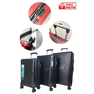 Piev Bussiens 3 Boy Şifreli PP Darbeye Dayanıklı Kırılmaz 4 Tekerlekli Çanta Valiz Seti Siyah Piev Bussiens 3 Boy Şifreli PP Darbeye Dayanıklı Kırılmaz 4 Tekerlekli Çanta Valiz Seti Siyah
