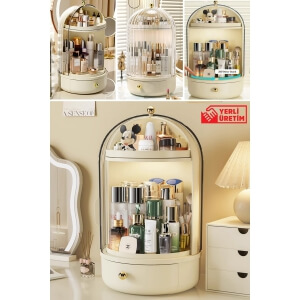 Piev House by House Vitrin 360 Döner Standlı Çekmeceli Raflı Hazneli Makyaj Kozmetik Organizer Piev House by House Vitrin 360 Döner Standlı Çekmeceli Raflı Hazneli Makyaj Kozmetik Organizer