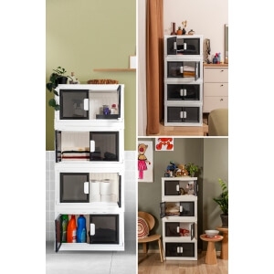 Piev Özgen İstiflenebilir Çok Amaçlı Tekerlekli Kapaklı 4 Lü Mutfak Banyo Ev Düzenleyici Beyaz Piev Özgen İstiflenebilir Çok Amaçlı Tekerlekli Kapaklı 4 Lü Mutfak Banyo Ev Düzenleyici Beyaz