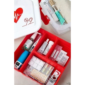 Piev 4 Bölmeli Kapaklı Ecza Dolabı Kutusu 4.5 Lt