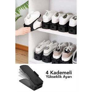 Piev Ayarlanabilir Ayakkabı Rampası Dolap İçi Düzenleyici Organizer 12 li