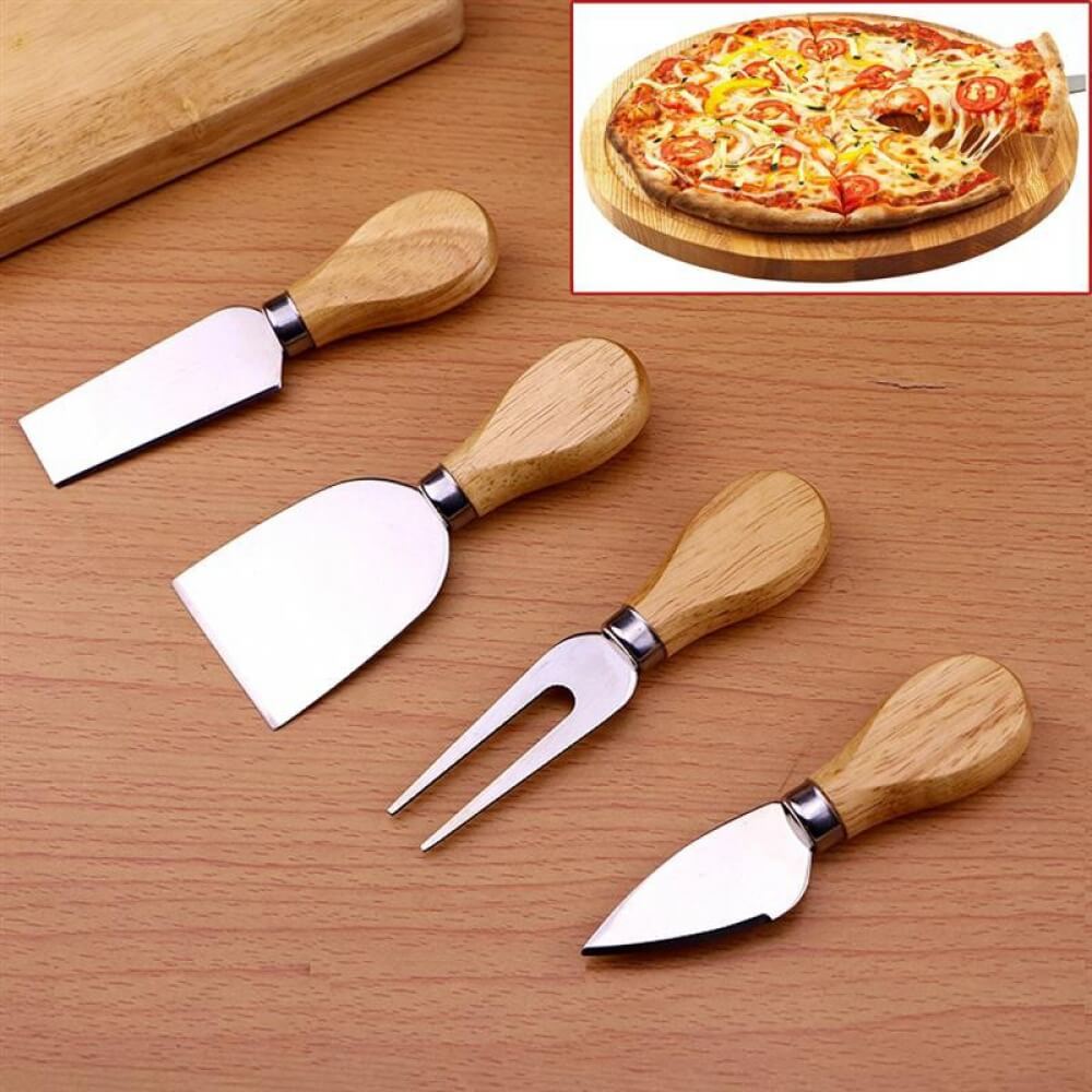 Paslanmaz Çelik Peynir ve Pizza Bıçağı Seti 4 Lü Pazaristanbul